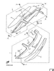 YZF750R Side cover  /  oil tank