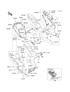 EX250 Обтекатель нижний