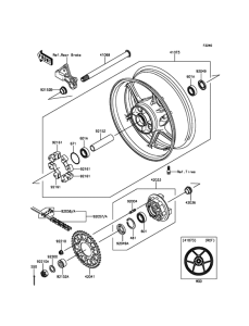 ZX600 Заднее колесо и цепь