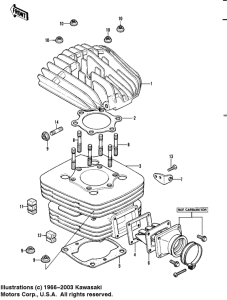 KDX450 Cylinder head / cylinder / reed valve