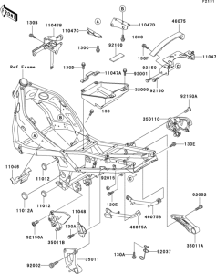 ZX600 Рама ,крепежные детали