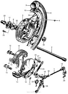 CB450 Front wheel + front brakes