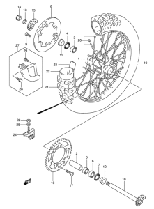 DR-Z400 Rear wheel complete assy