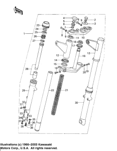 KZ200 Вилка передней оси