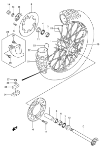 DR-Z400 Rear wheel complete assy