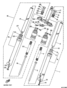 DT50MX Передняя вилка