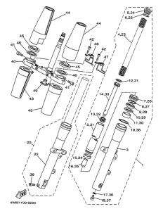 XV1600A Передняя вилка