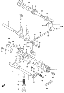 GZ250 Переключение передач