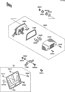VN1500 Задний фонарь