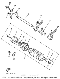 YX600T Shift cam-fork