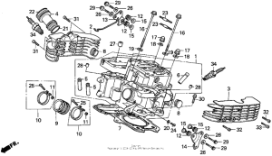 VT1100C Vt1100c rear cylinder head