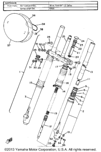 TT500F Передняя вилка