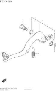 RM-Z450 Педаль тормоза
