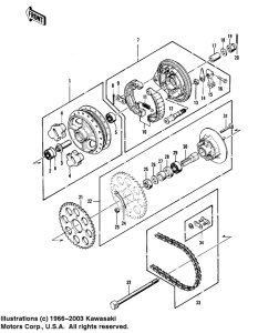 KZ400 Rear hub / brake / chain