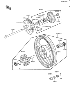 KZ1100 Rear wheel / hub / chain
