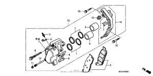 VTX1300T Передний суппорт