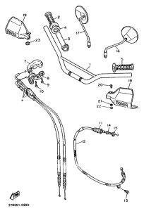 XT600EA Steering handle. cable
