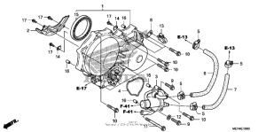 NSA700 Left crankcase cover + water pump