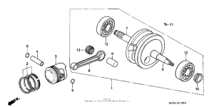 XR70R Коленчатый вал и поршни