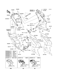 EX250 Обтекатель нижний