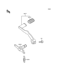 KLE400 Педаль тормоза