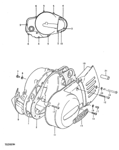 TS250 Crankcase cover ass`y  (v