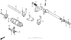 XR200 Shift drum + shift fork