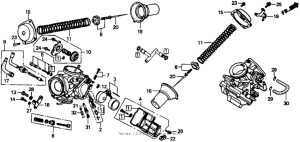 VT1100C Компоненты карбюратора