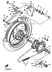 YZF750R Rear wheel complete assy