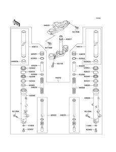 ZX1100 Вилка передней оси