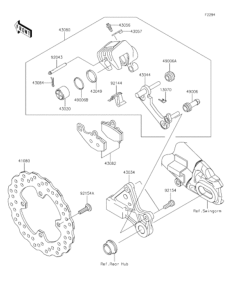 EX400 Задний тормоз