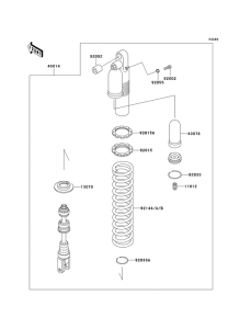 KLX300R Абсорбер удавный в сборе задний
