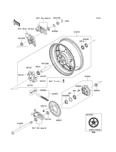 ZX1400 Задняя ступица колеса