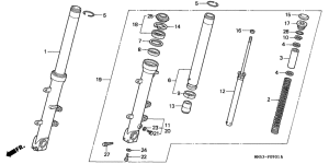  Вилка передней оси