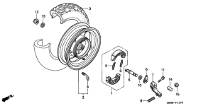 SFX50 Rear wheel complete assy