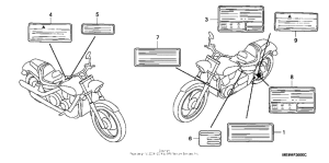 VTX1300C Caution labels + marks