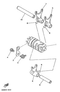 YZ80B Shift cam. fork