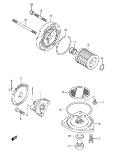 DR-Z125 Маслонасос