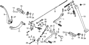 TL125 Pedal + kick arm + stand