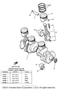 XJ650LJ Коленчатый вал и Поршень