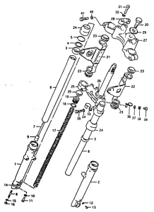 TS125 Вилка передней оси