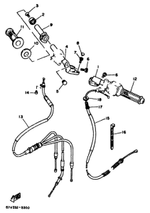 RD350F Steering handle. cable