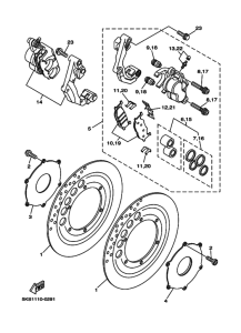 XVS1100 XVS11R Передний суппорт
