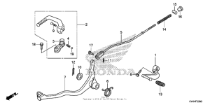 CRF110F Pedal + kick starter arm