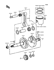 KMX50 Crankshaft / piston