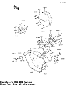 KX125 Engine covers / water pump