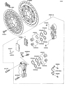 ZX750 Передний суппорт
