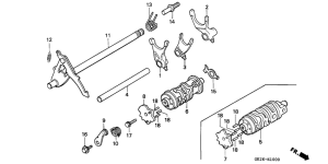 NSR50S Shift drum / shift fork