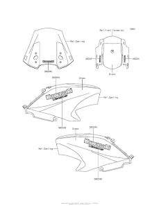 KLE650 Decals (Green)(Fff)