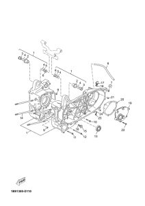 YP125R Картер двигателя